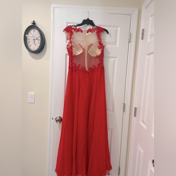 Aspeed Red Lace Gem Prom Dress Large - Picture 2 of 2